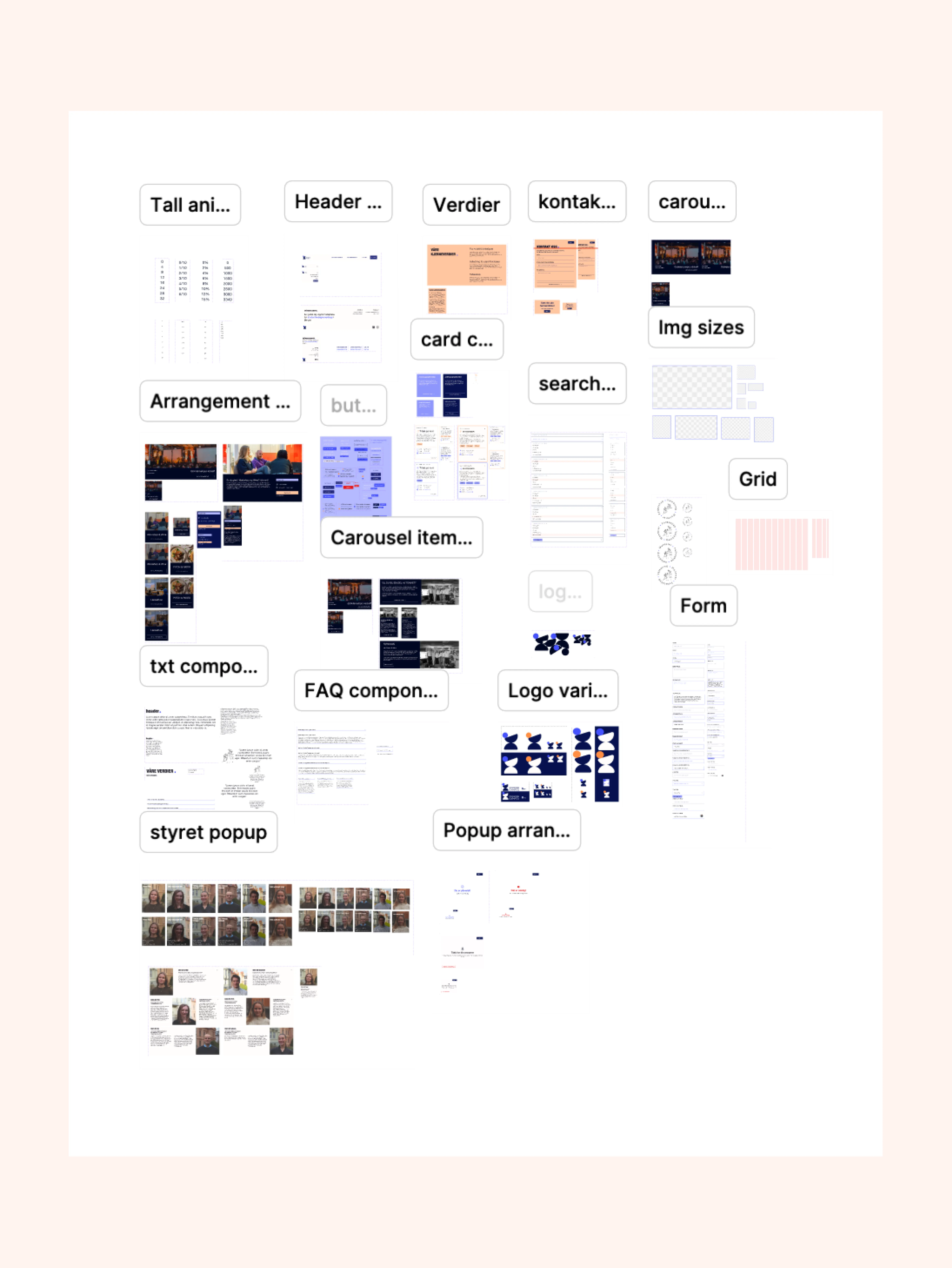Komponentbibliotek og designsystem for GründerCampus-nettsiden, tilpasset mobil og desktop.